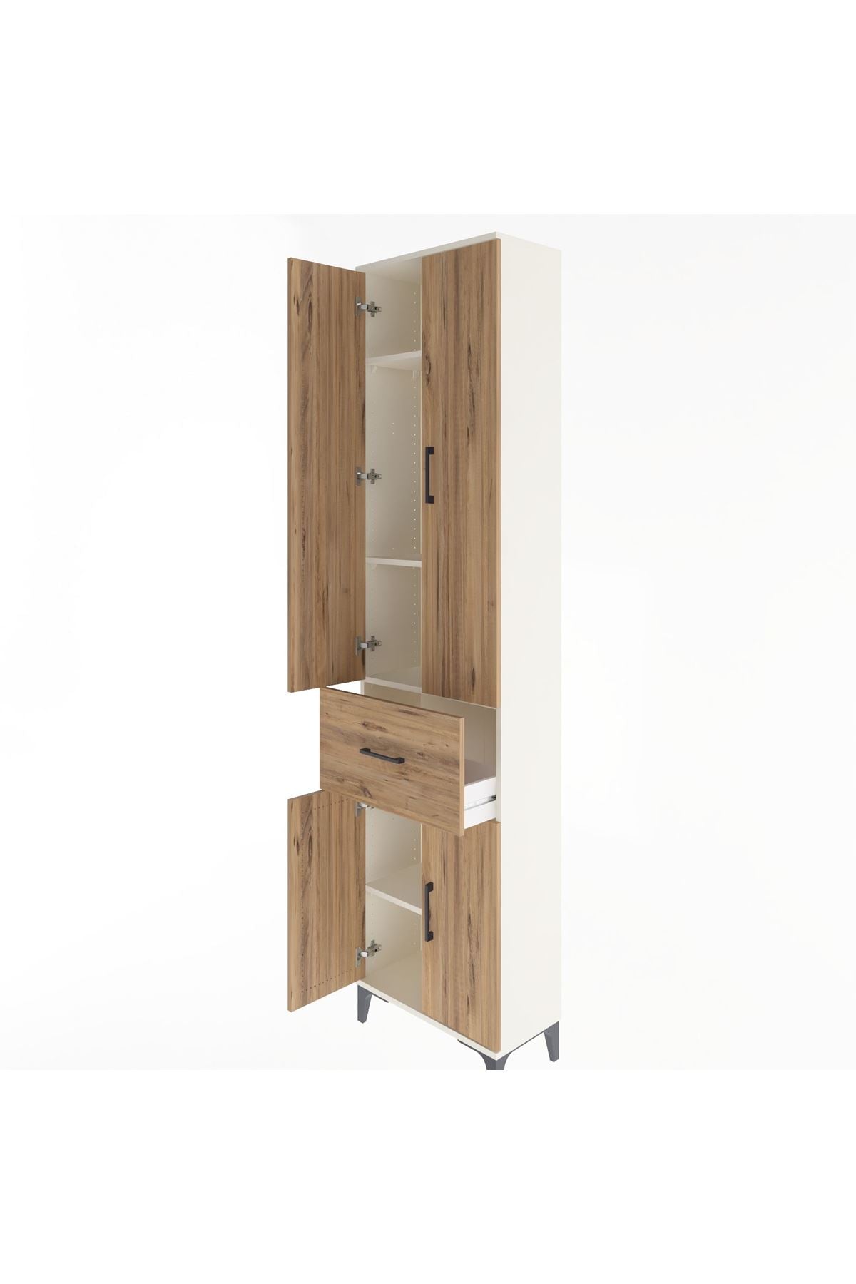 Arges Dolap 4 Raflı Tek Çekmeceli 4 Kapaklı 60x30x243 - S32M004V3A
