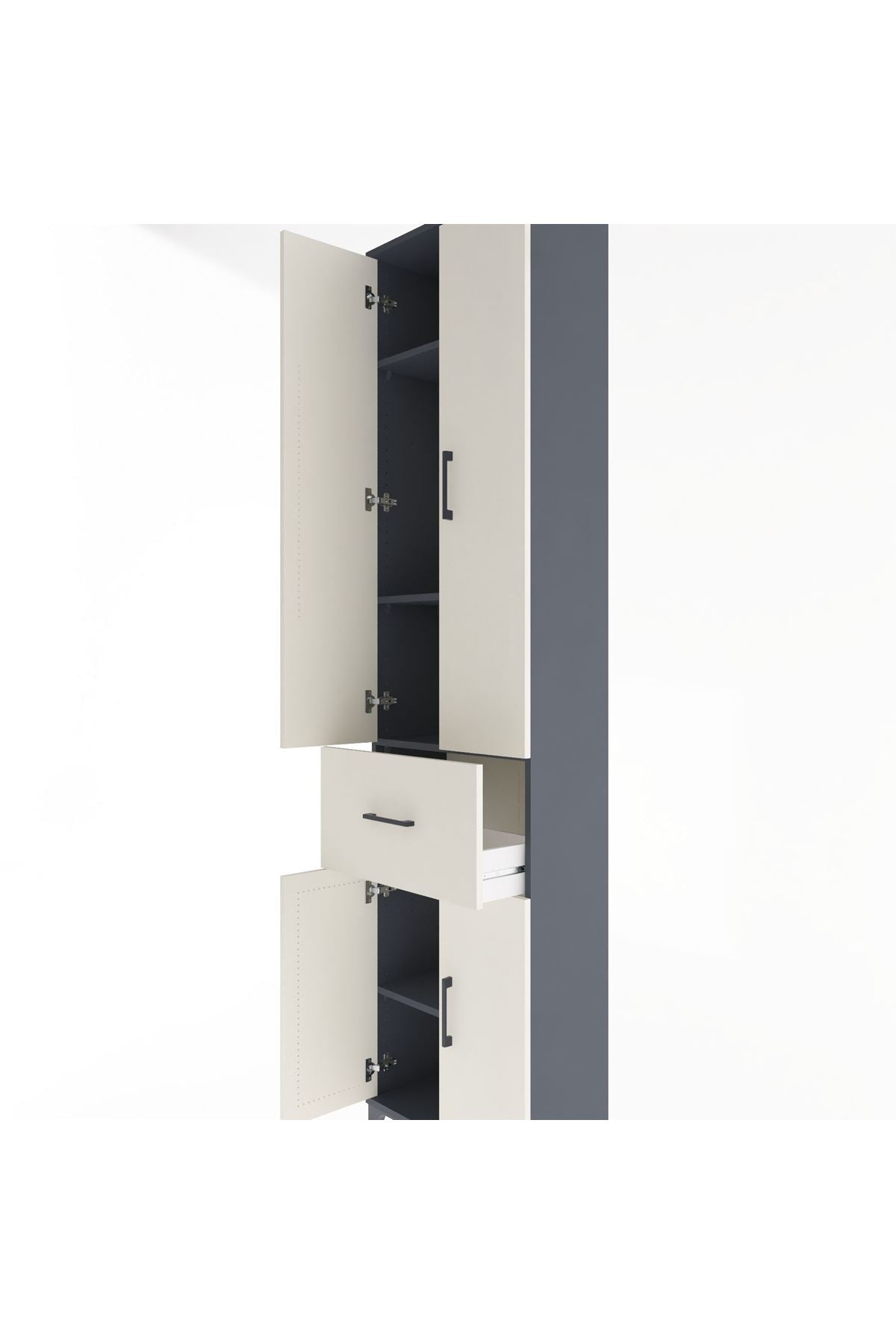 Arges Dolap 4 Raflı Tek Çekmeceli 4 Kapaklı 60x30x243 - S32M004V4A