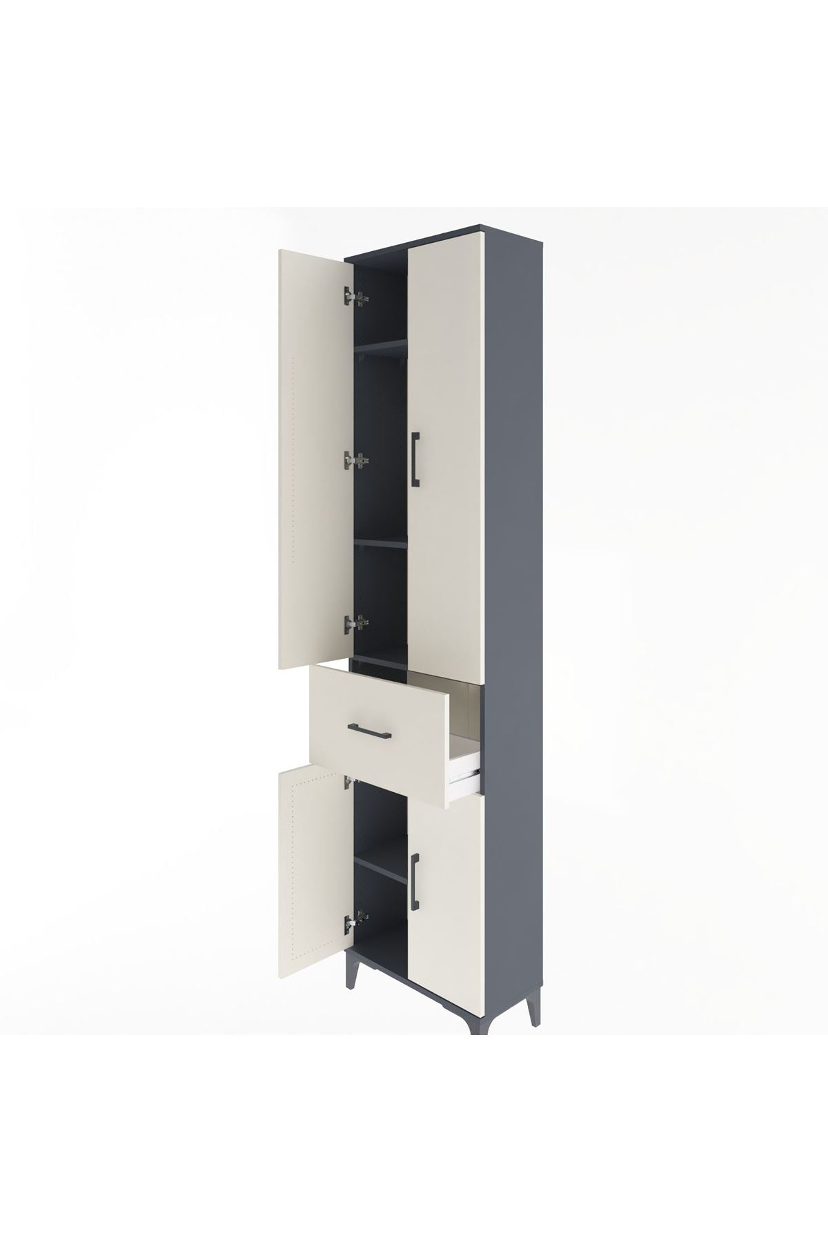 Arges Dolap 4 Raflı Tek Çekmeceli 4 Kapaklı 60x30x243 - S32M004V4A