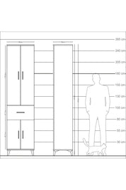 Arges Dolap 4 Raflı Tek Çekmeceli 4 Kapaklı 60x30x243 - S32M004V4A