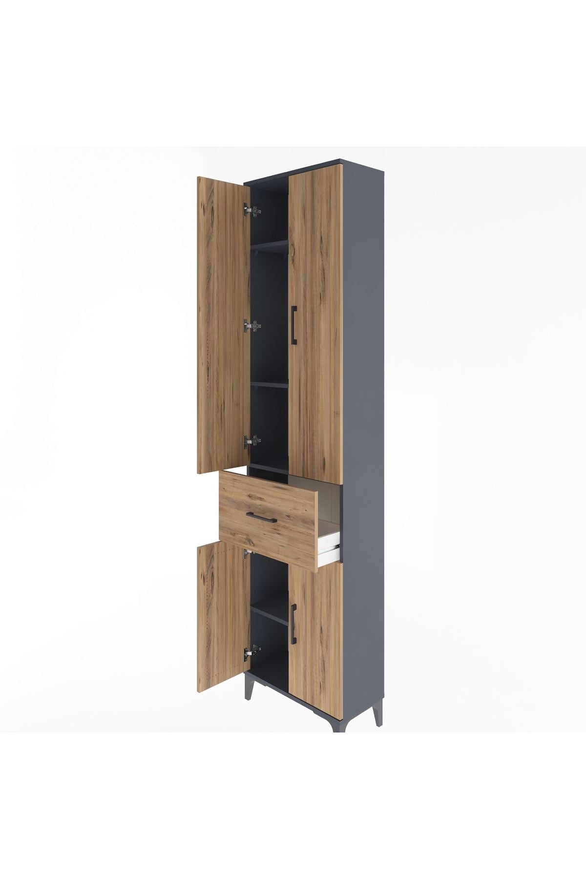 Arges Dolap 4 Raflı Tek Çekmeceli 4 Kapaklı 60x30x243 - S32M004V6A