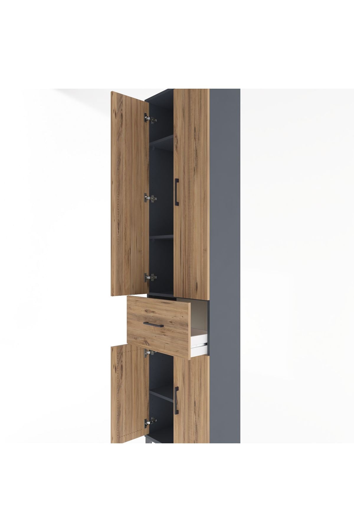 Arges Dolap 4 Raflı Tek Çekmeceli 4 Kapaklı 60x30x243 - S32M004V6A