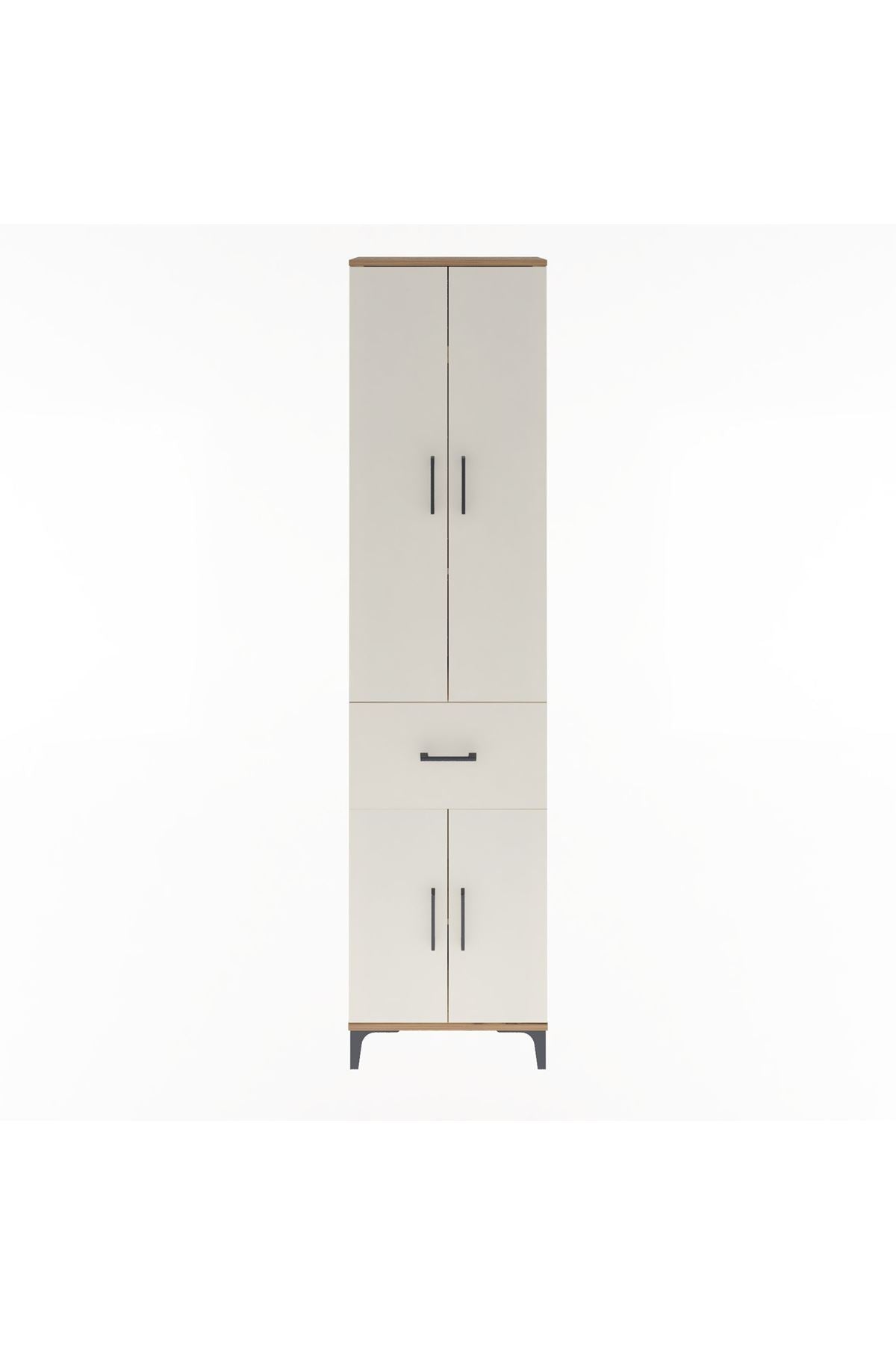 Arges Dolap 4 Raflı Tek Çekmeceli 4 Kapaklı 60x30x243 - S32M004V7A