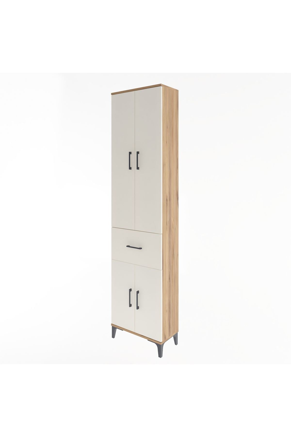 Arges Dolap 4 Raflı Tek Çekmeceli 4 Kapaklı 60x30x243 - S32M004V7A