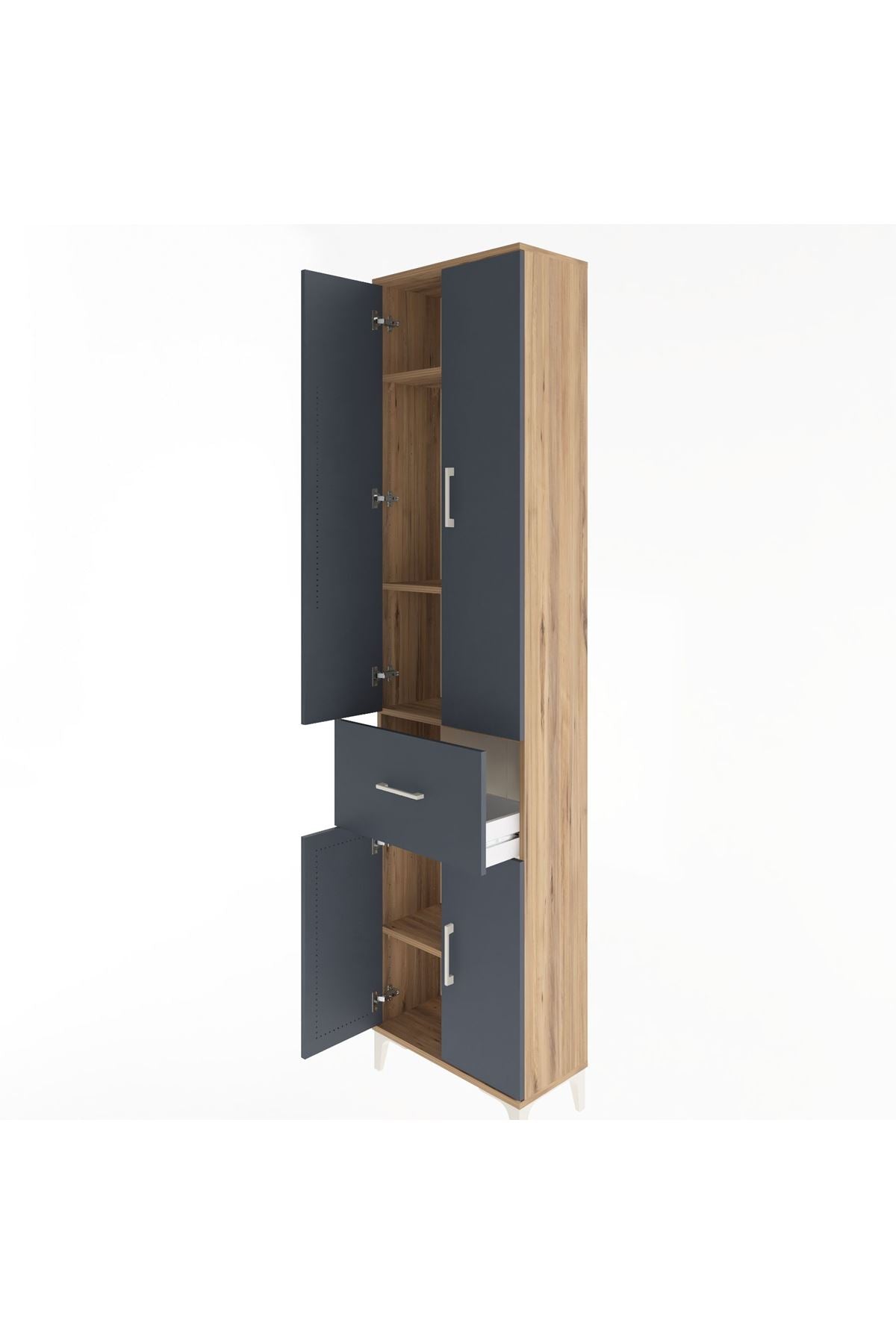 Arges Dolap 4 Raflı Tek Çekmeceli 4 Kapaklı 60x30x243 - S32M004V8A