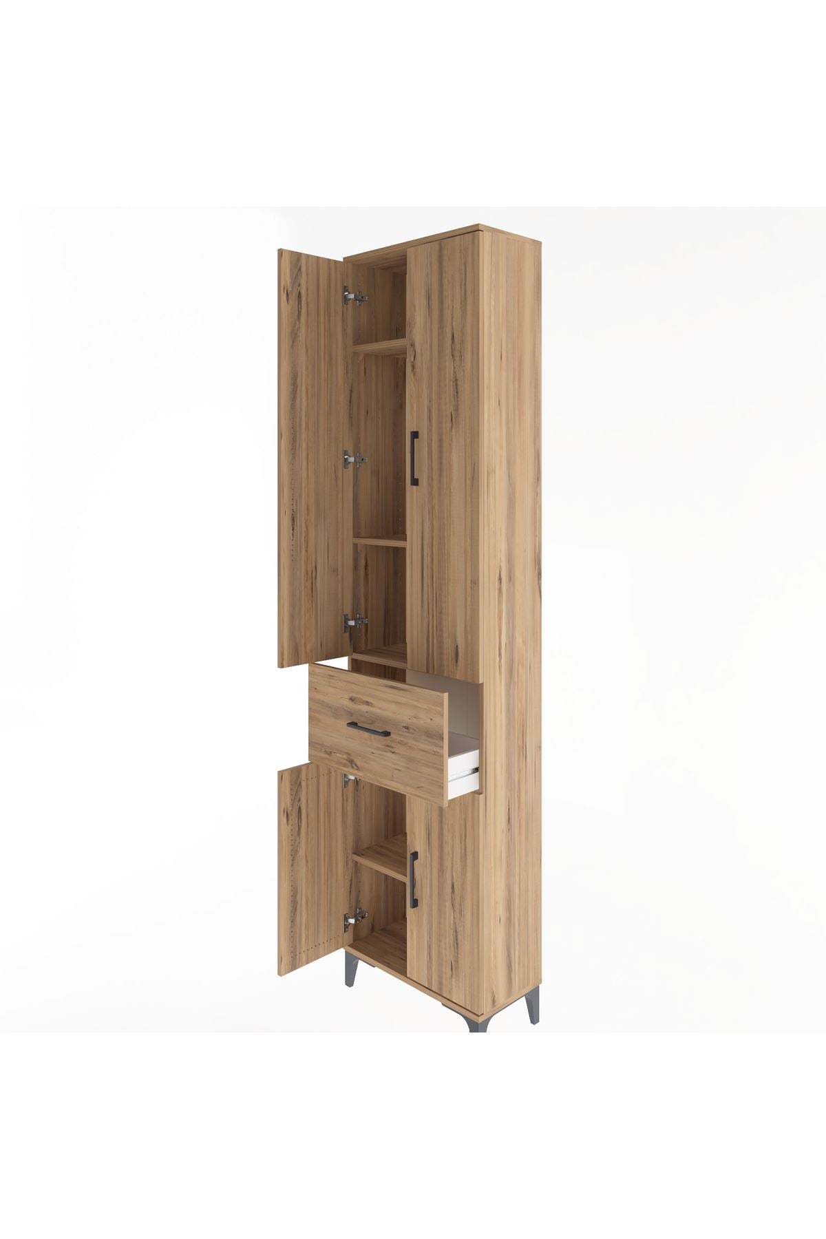 Arges Dolap 4 Raflı Tek Çekmeceli 4 Kapaklı 60x30x243 - S32M004V9A