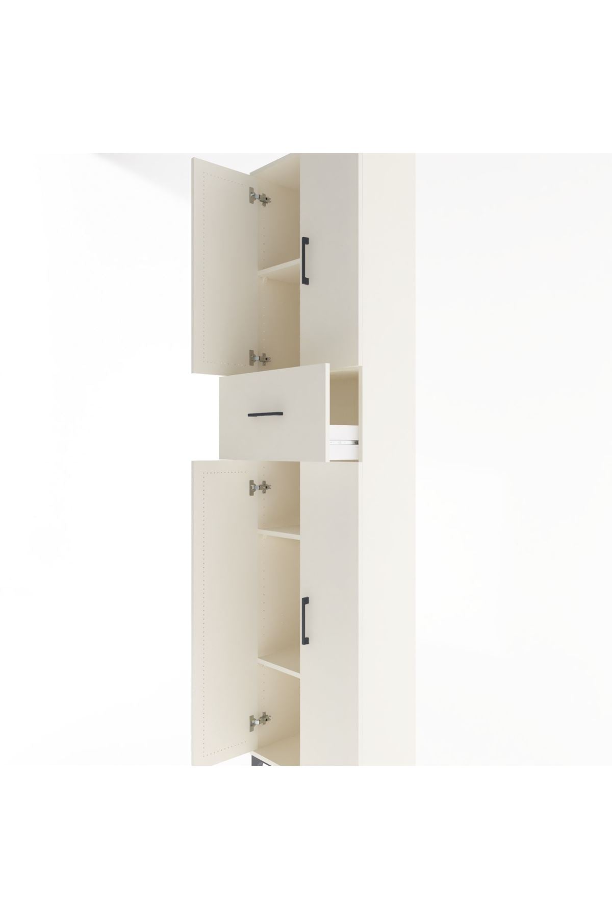 Arges Dolap 4 Raflı Tek Çekmeceli 4 Kapaklı 60x30x243 - S32M005V1A