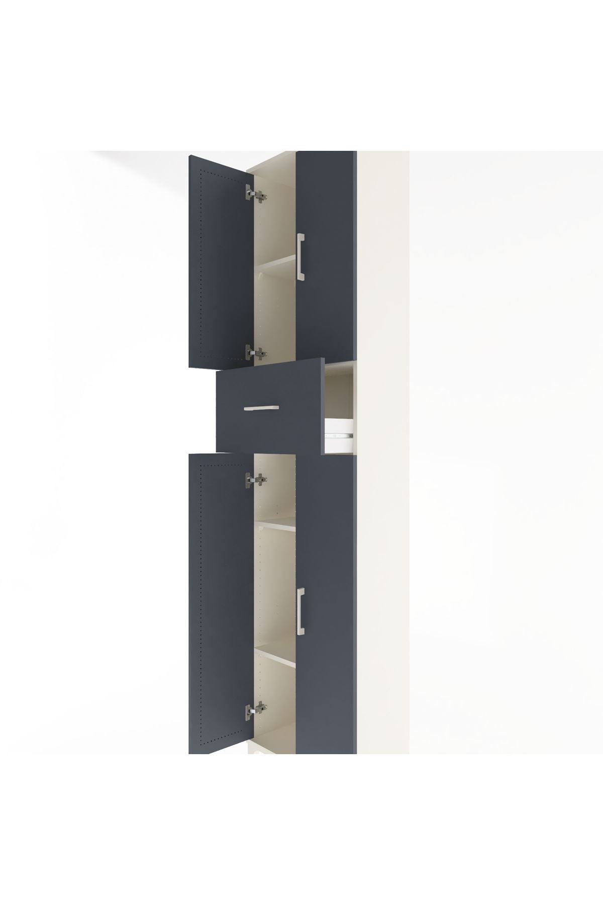 Arges Dolap 4 Raflı Tek Çekmeceli 4 Kapaklı 60x30x243 - S32M005V2A
