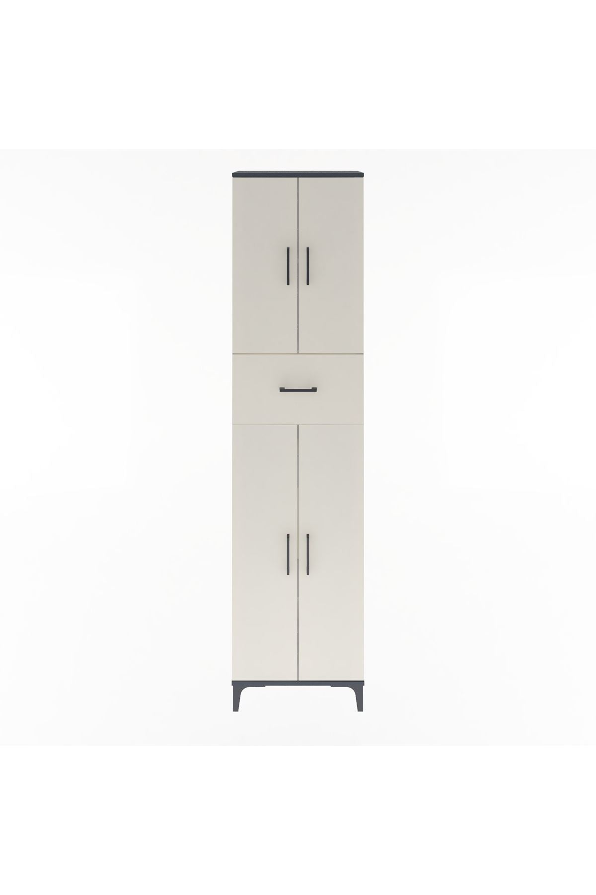 Arges Dolap 4 Raflı Tek Çekmeceli 4 Kapaklı 60x30x243 - S32M005V4A