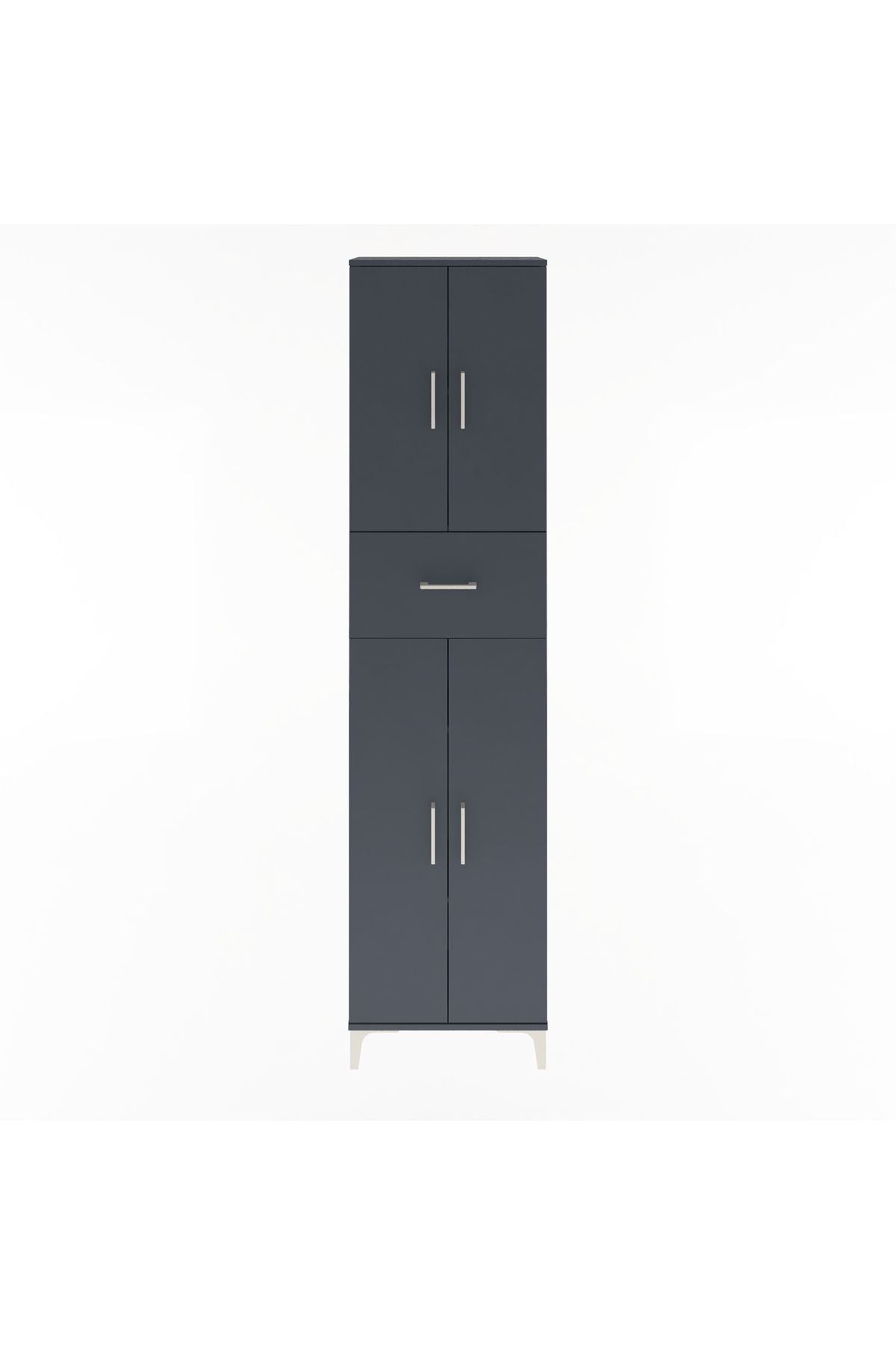 Arges Dolap 4 Raflı Tek Çekmeceli 4 Kapaklı 60x30x243 - S32M005V5A