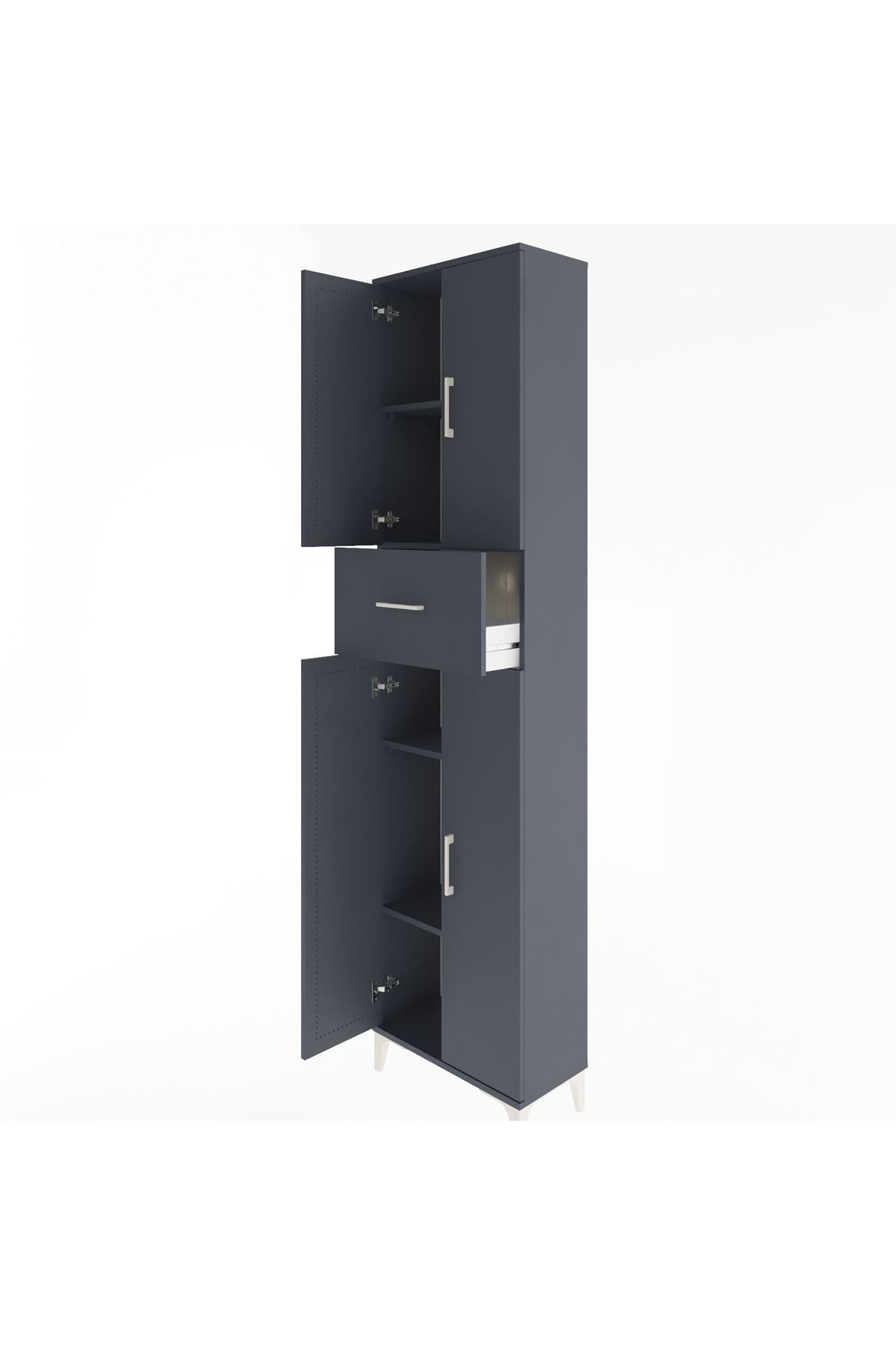 Arges Dolap 4 Raflı Tek Çekmeceli 4 Kapaklı 60x30x243 - S32M005V5A