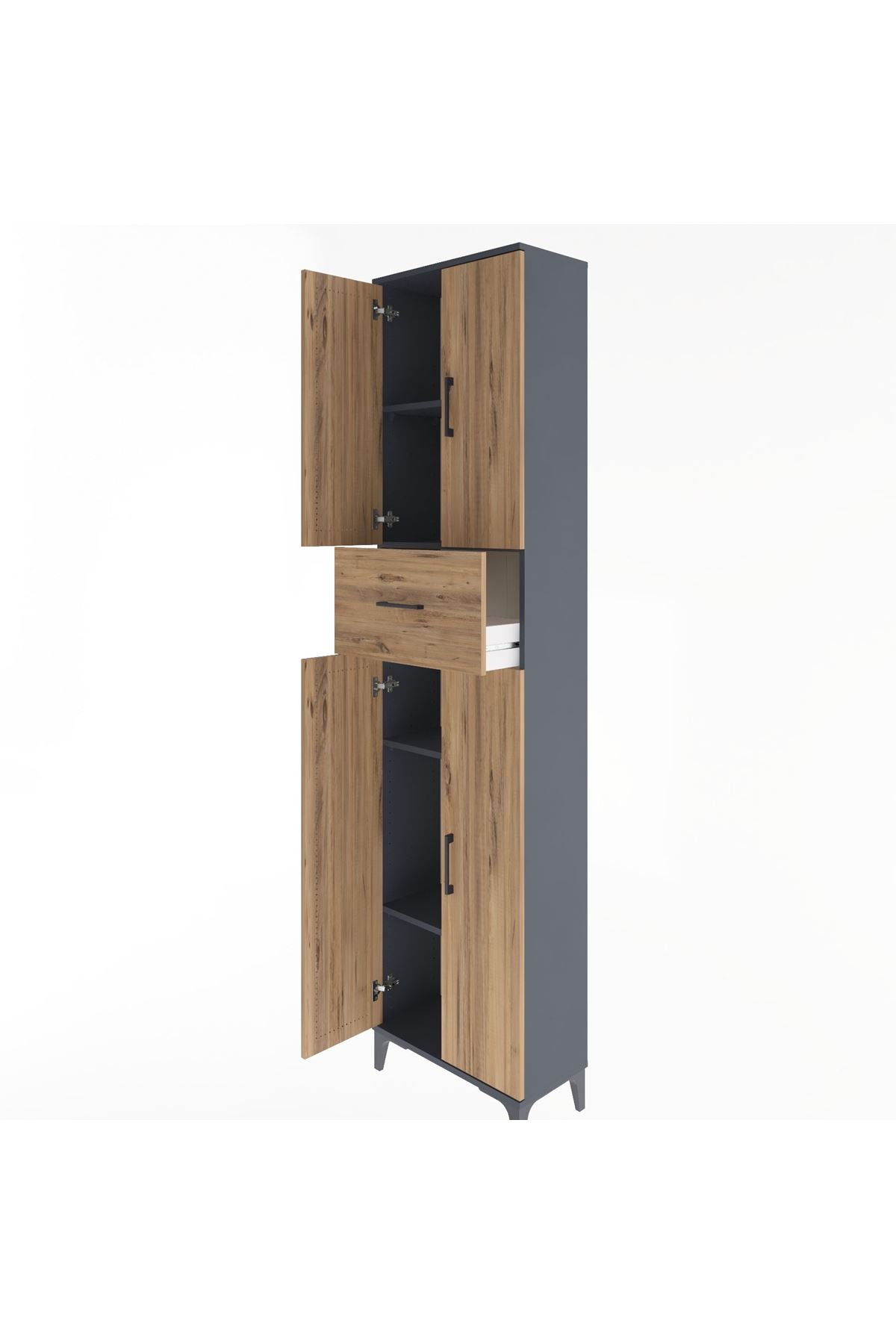 Arges Dolap 4 Raflı Tek Çekmeceli 4 Kapaklı 60x30x243 - S32M005V6A