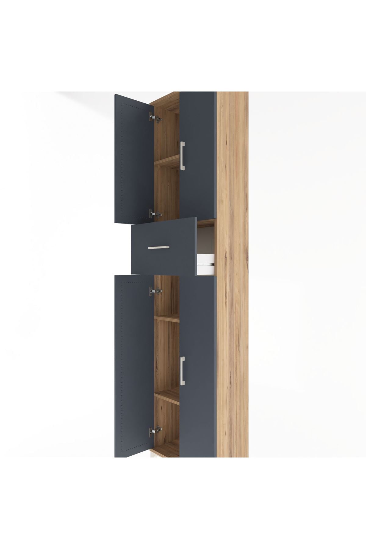 Arges Dolap 4 Raflı Tek Çekmeceli 4 Kapaklı 60x30x243 - S32M005V8A