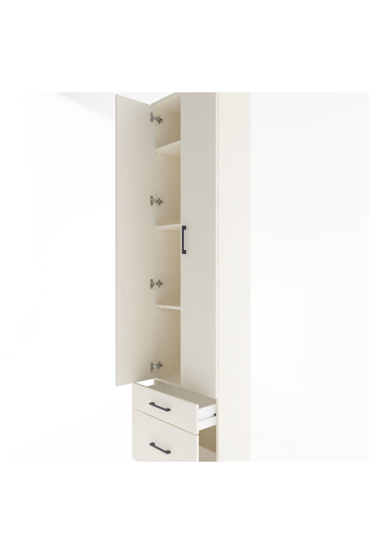 Arges Dolap 4 Raflı 2 Çekmeceli 2 Kapaklı 60x30x243 - S32M006V1A