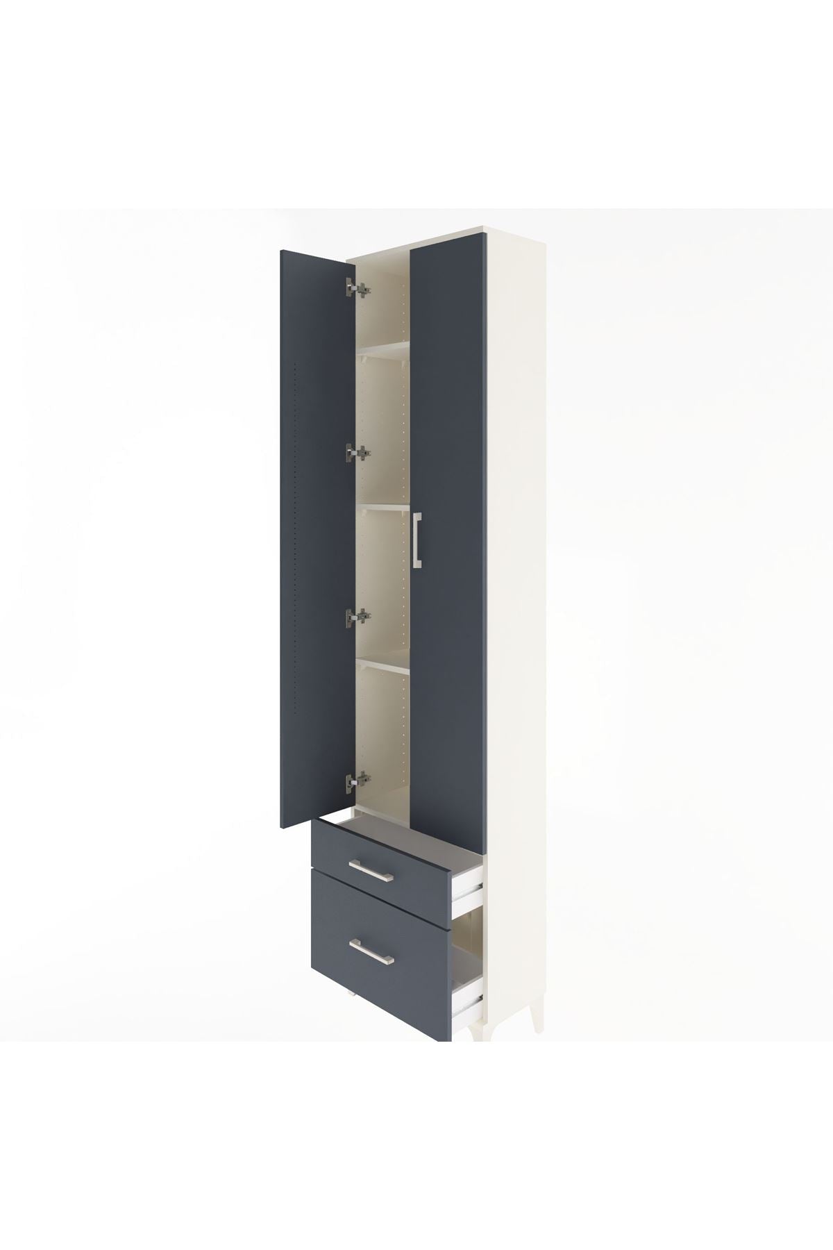 Arges Dolap 4 Raflı 2 Çekmeceli 2 Kapaklı 60x30x243 - S32M006V2A