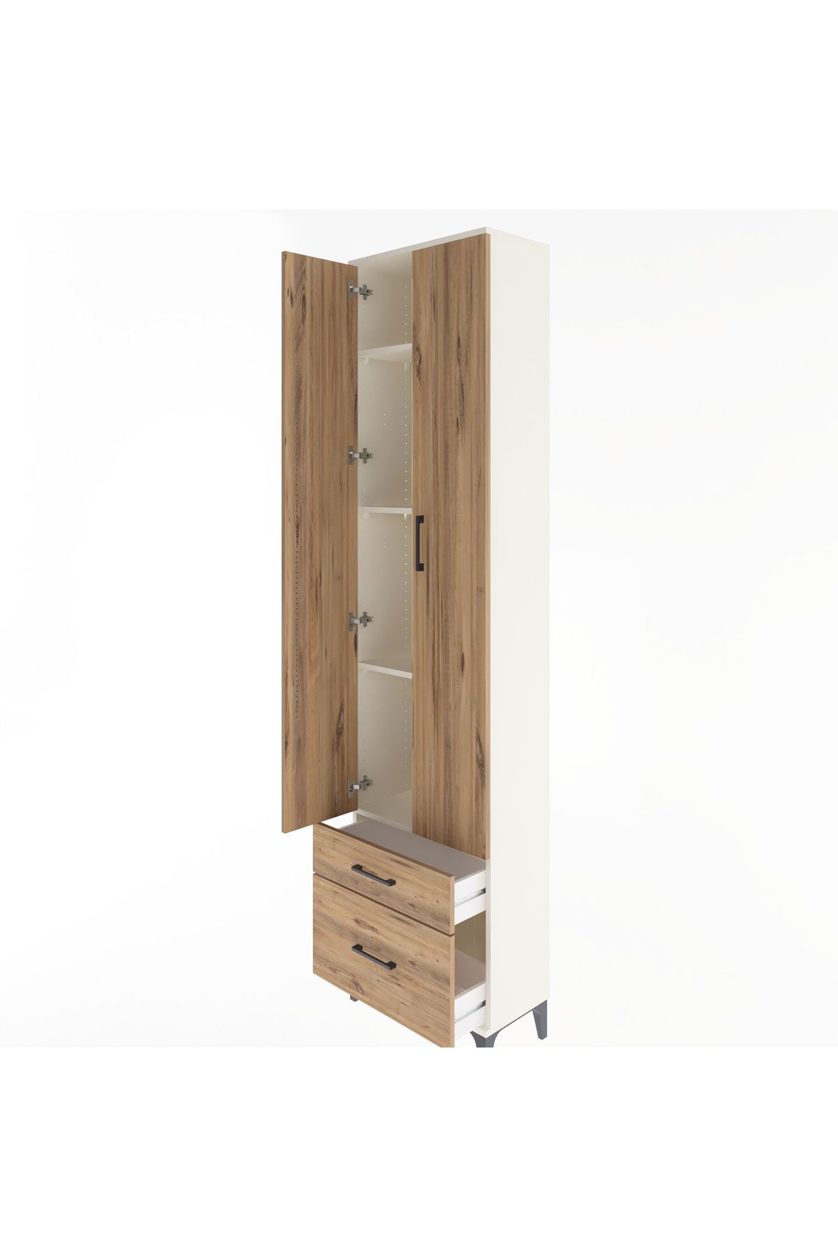 Arges Dolap 4 Raflı 2 Çekmeceli 2 Kapaklı 60x30x243 - S32M006V3A
