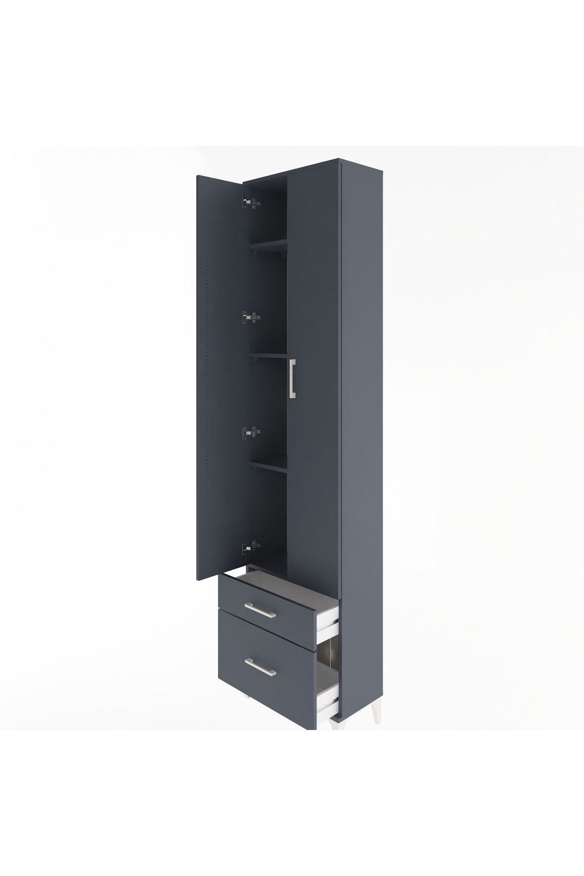 Arges Dolap 4 Raflı 2 Çekmeceli 2 Kapaklı 60x30x243 - S32M006V5A