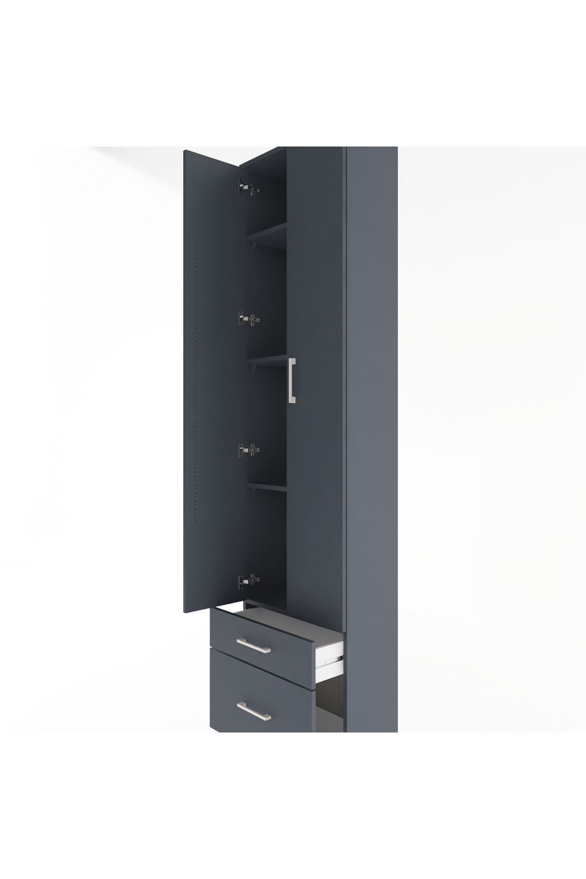 Arges Dolap 4 Raflı 2 Çekmeceli 2 Kapaklı 60x30x243 - S32M006V5A