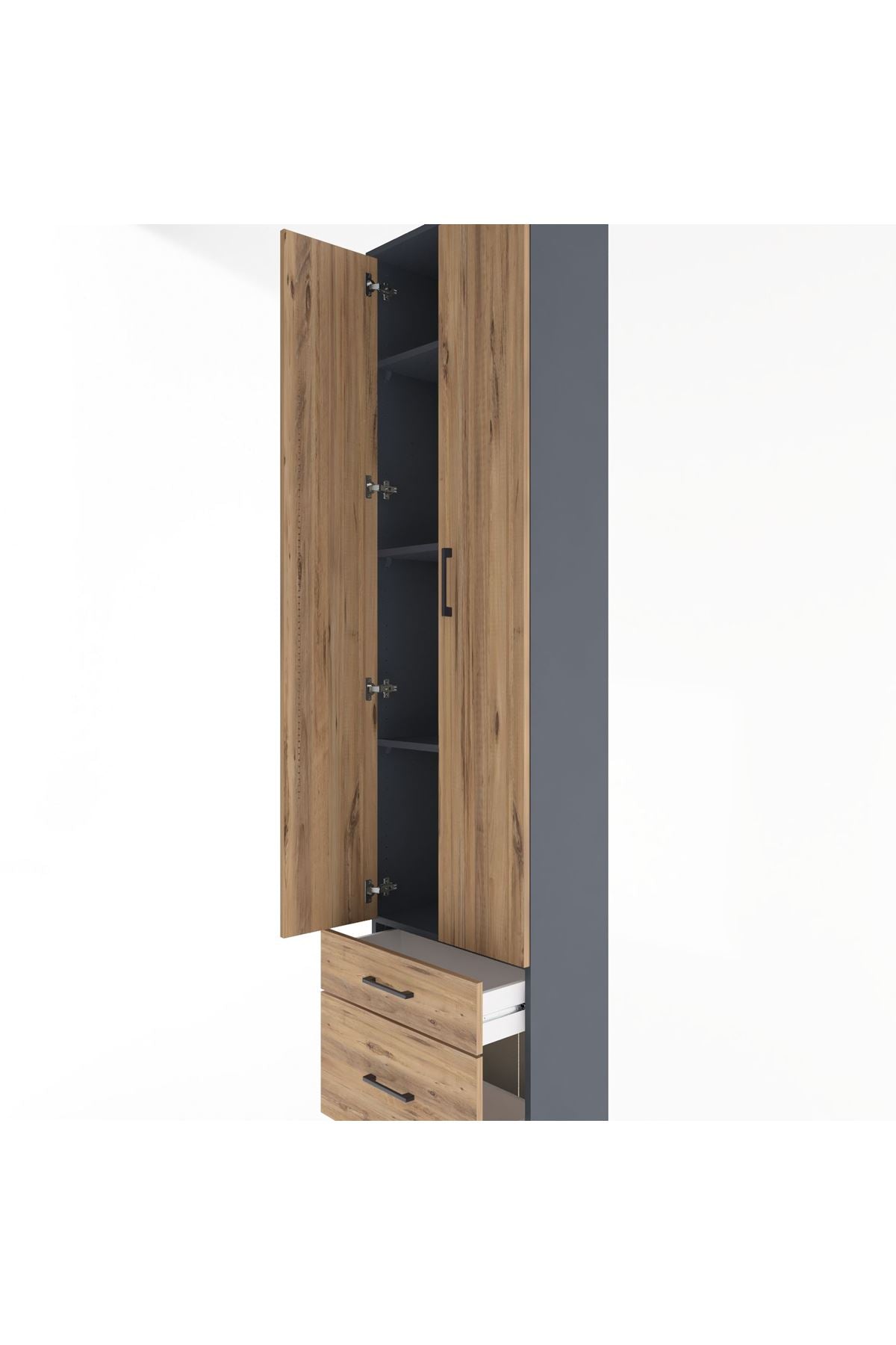 Arges Dolap 4 Raflı 2 Çekmeceli 2 Kapaklı 60x30x243 - S32M006V6A