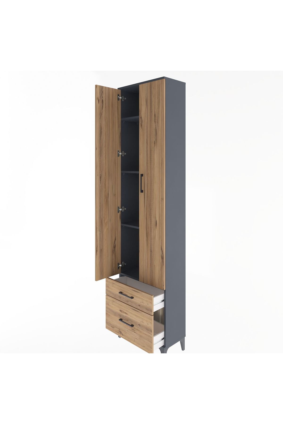 Arges Dolap 4 Raflı 2 Çekmeceli 2 Kapaklı 60x30x243 - S32M006V6A