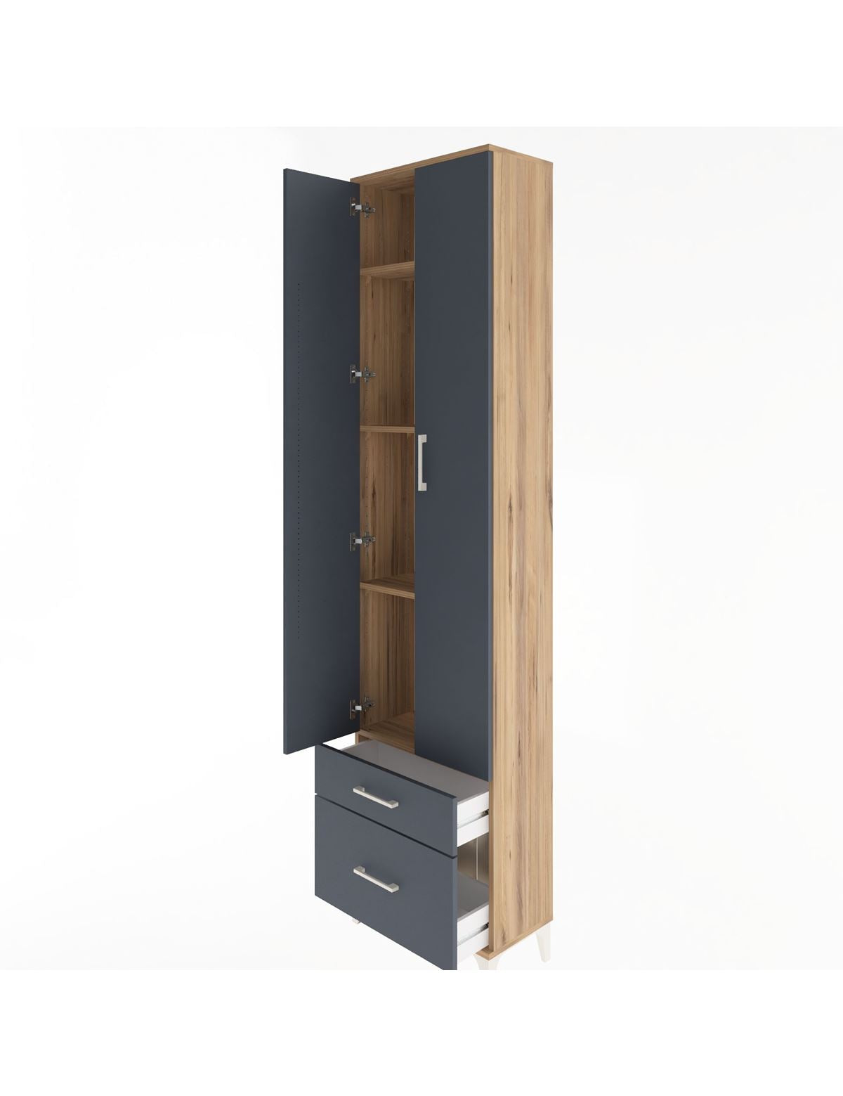 Arges Dolap 4 Raflı 2 Çekmeceli 2 Kapaklı 60x30x243 - S32M006V8A