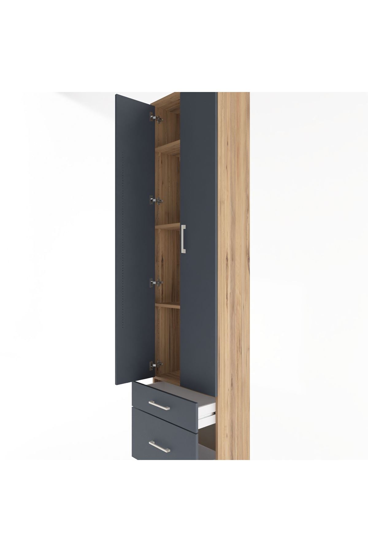 Arges Dolap 4 Raflı 2 Çekmeceli 2 Kapaklı 60x30x243 - S32M006V8A