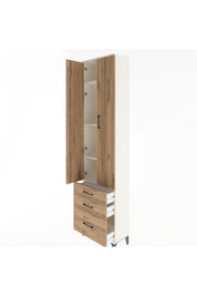 Arges Dolap 4 Raflı 3 Çekmeceli 2 Kapaklı 60x30x243 - S32M007V3A