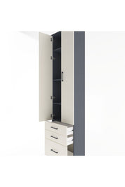 Arges Dolap 4 Raflı 3 Çekmeceli 2 Kapaklı 60x30x243 - S32M007V4A