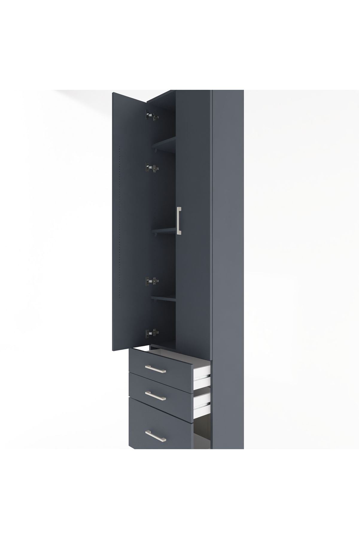 Arges Dolap 4 Raflı 3 Çekmeceli 2 Kapaklı 60x30x243 - S32M007V5A