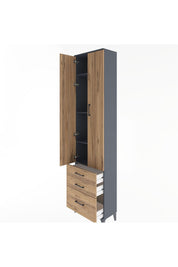 Arges Dolap 4 Raflı 3 Çekmeceli 2 Kapaklı 60x30x243 - S32M007V6A