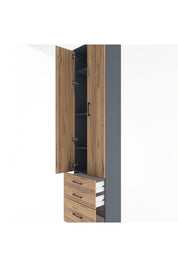 Arges Dolap 4 Raflı 3 Çekmeceli 2 Kapaklı 60x30x243 - S32M007V6A
