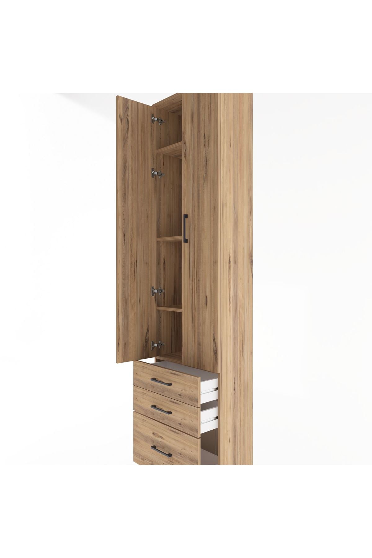 Arges Dolap 4 Raflı 3 Çekmeceli 2 Kapaklı 60x30x243 - S32M007V9A