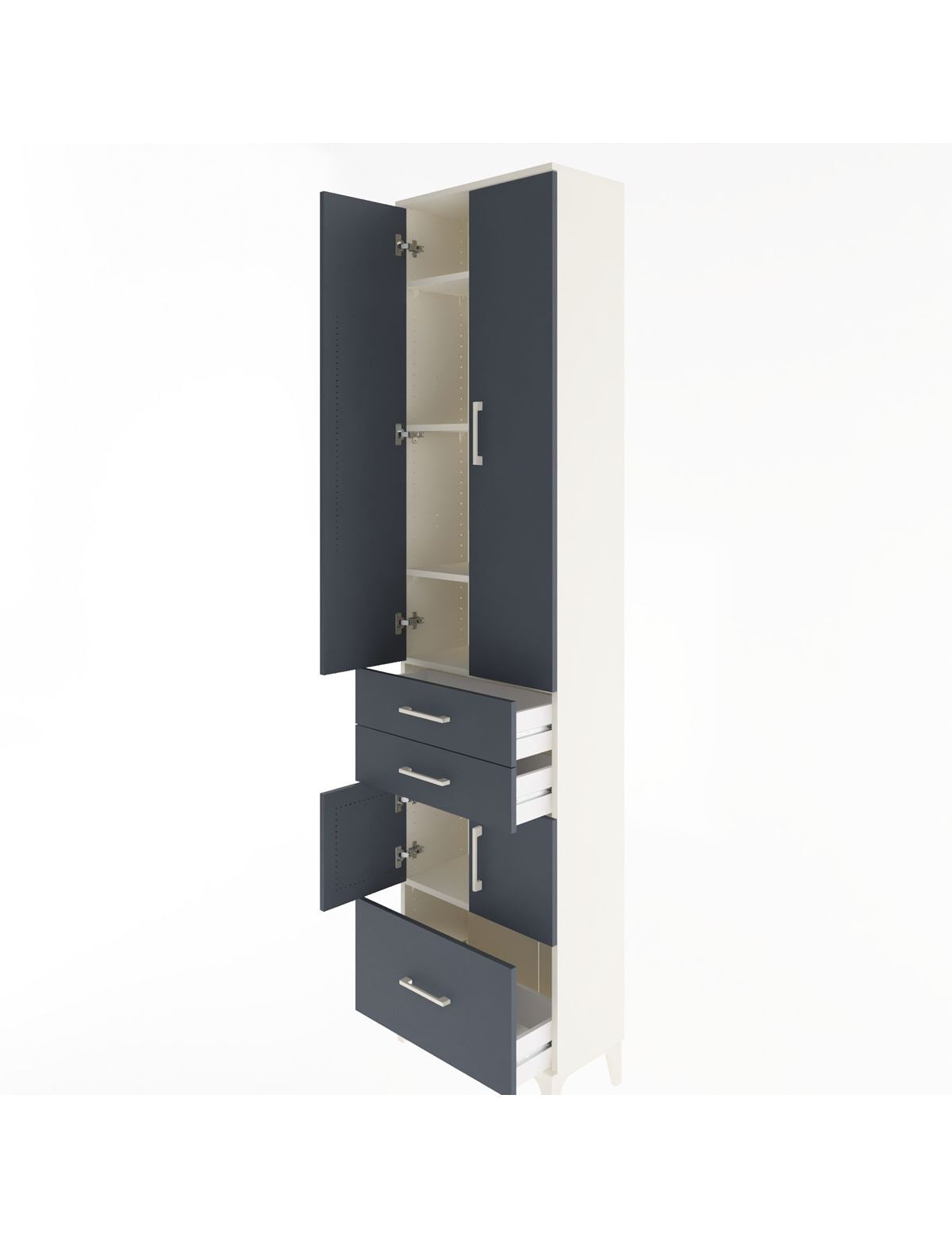 Arges Dolap 5 Raflı 3 Çekmeceli 4 Kapaklı 60x30x243 - S32M008V2A