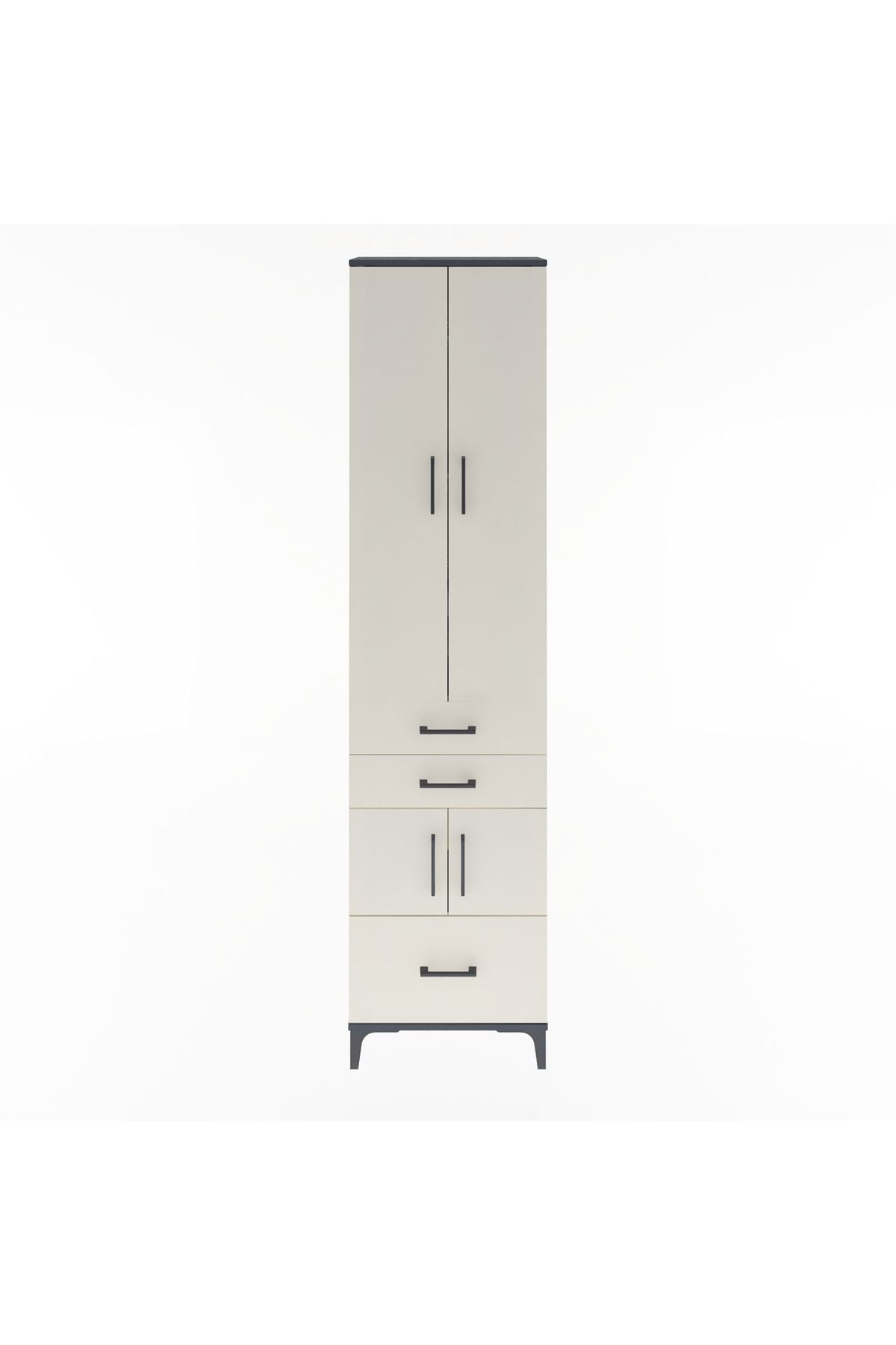 Arges Dolap 5 Raflı 3 Çekmeceli 4 Kapaklı 60x30x243 - S32M008V4A