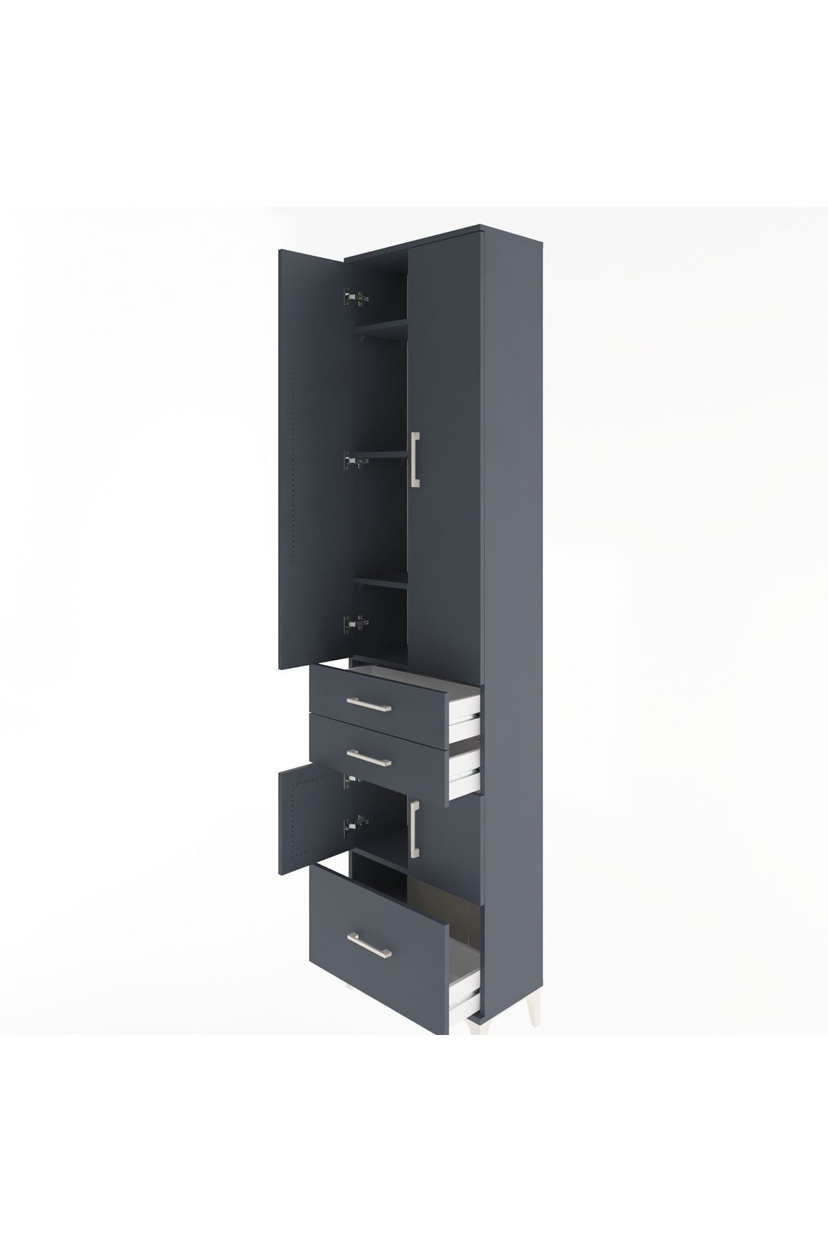 Arges Dolap 5 Raflı 3 Çekmeceli 4 Kapaklı 60x30x243 - S32M008V5A
