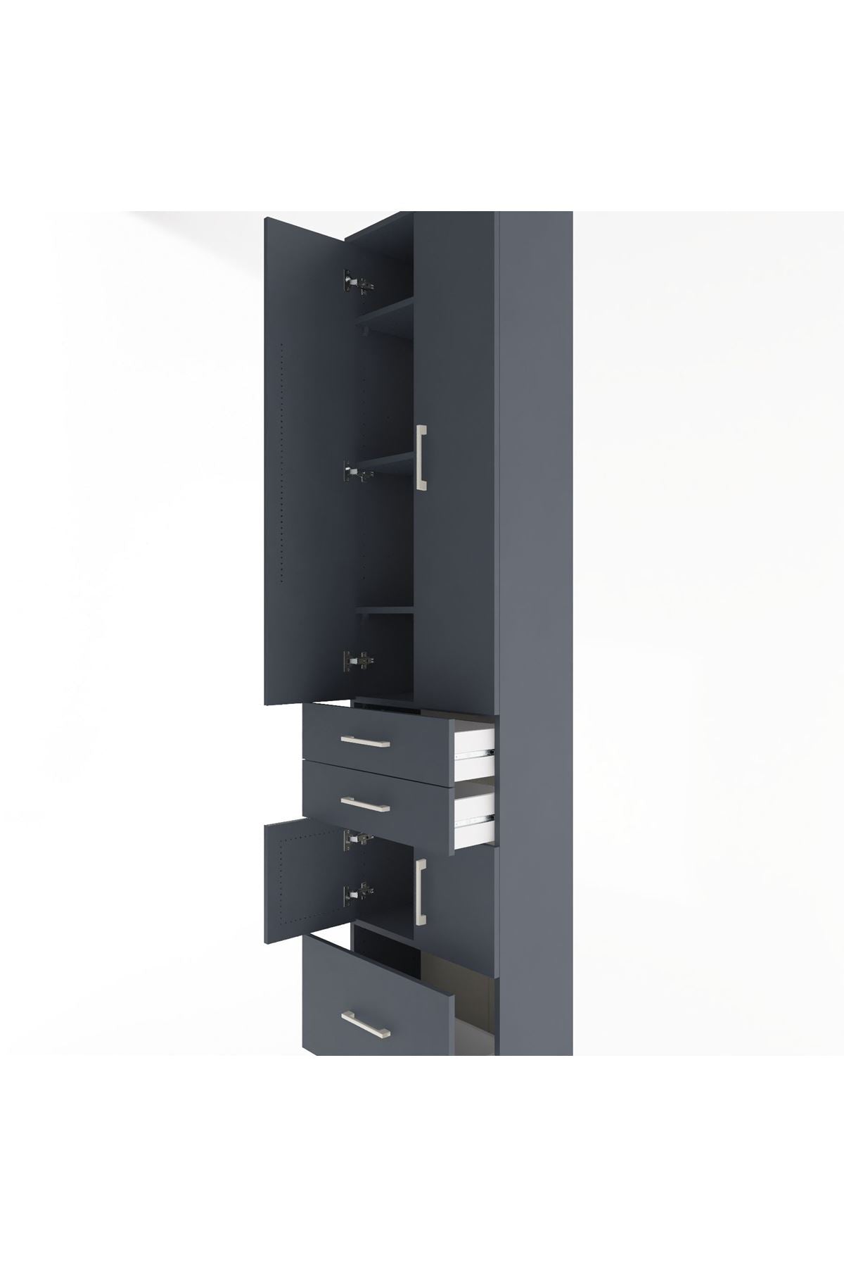 Arges Dolap 5 Raflı 3 Çekmeceli 4 Kapaklı 60x30x243 - S32M008V5A