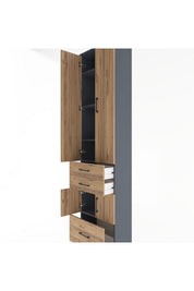 Arges Dolap 5 Raflı 3 Çekmeceli 4 Kapaklı 60x30x243 - S32M008V6A