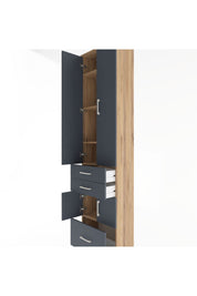 Arges Dolap 5 Raflı 3 Çekmeceli 4 Kapaklı 60x30x243 - S32M008V8A