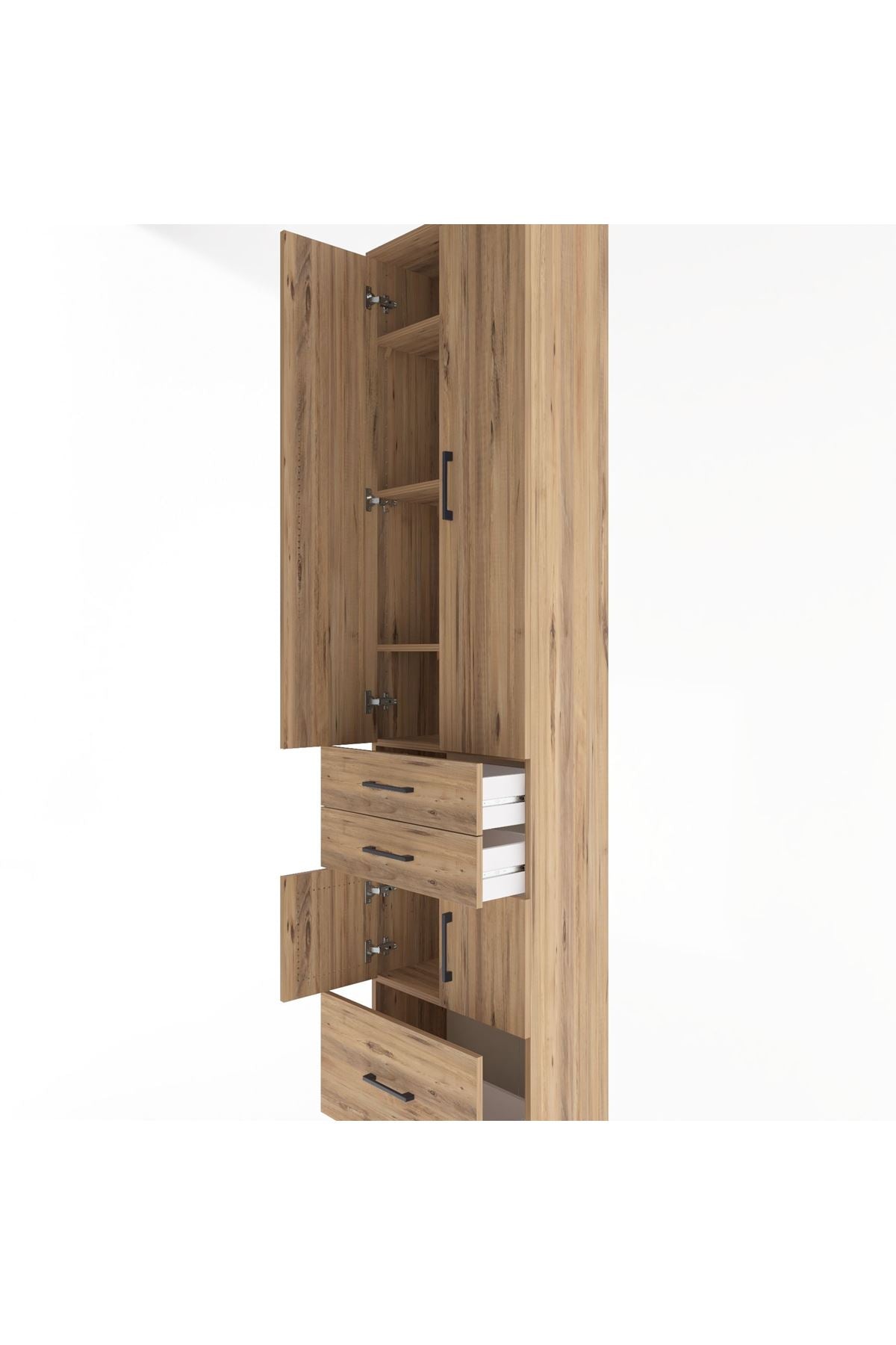 Arges Dolap 5 Raflı 3 Çekmeceli 4 Kapaklı 60x30x243 - S32M008V9A