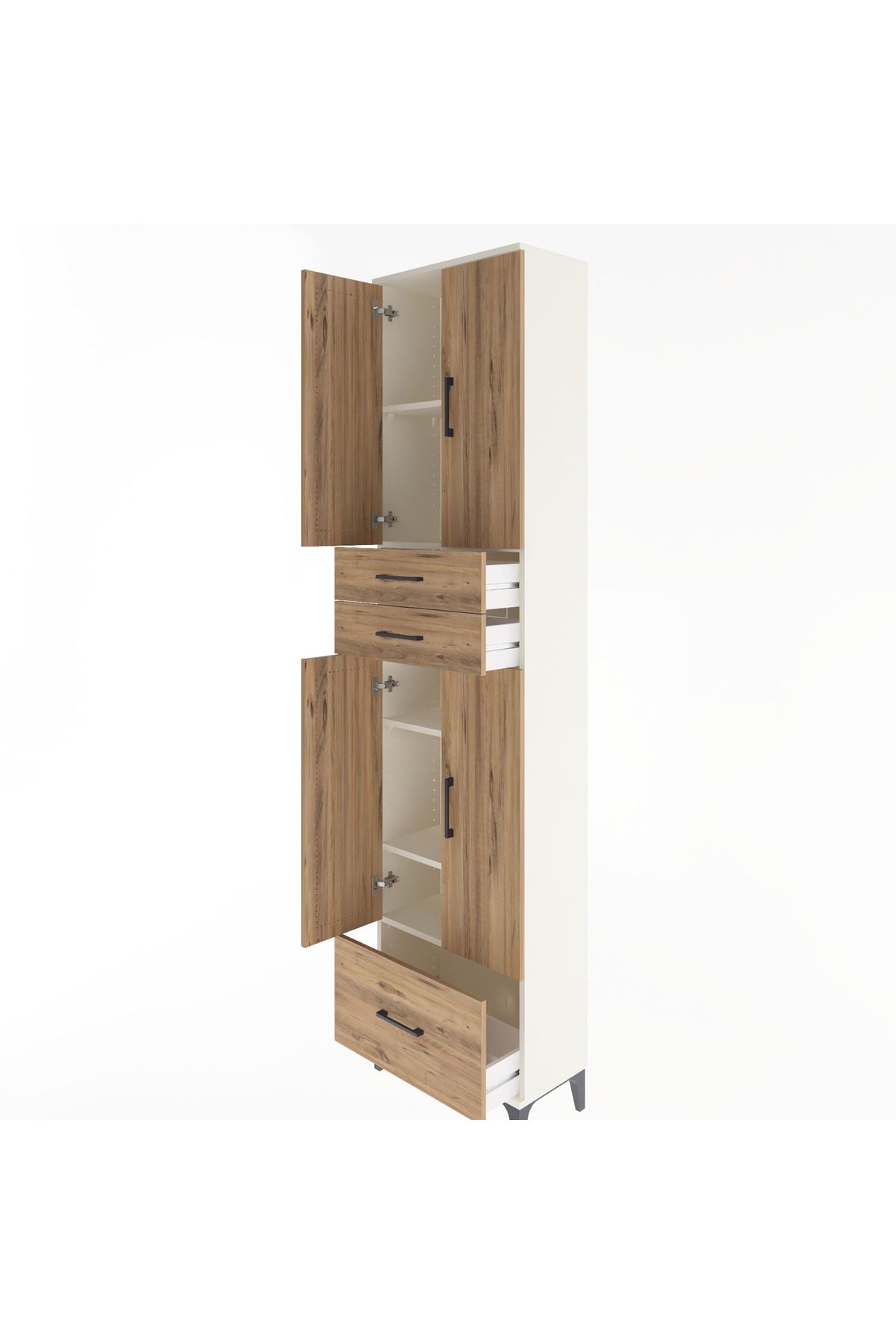 Arges Dolap 5 Raflı 3 Çekmeceli 4 Kapaklı 60x30x243 - S32M009V3A