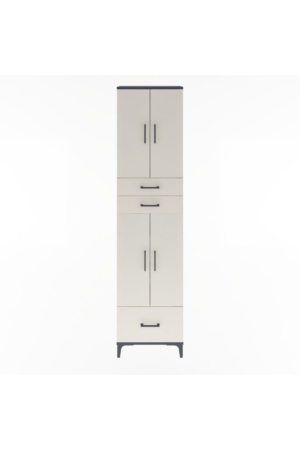 Arges Dolap 5 Raflı 3 Çekmeceli 4 Kapaklı 60x30x243 - S32M009V4A