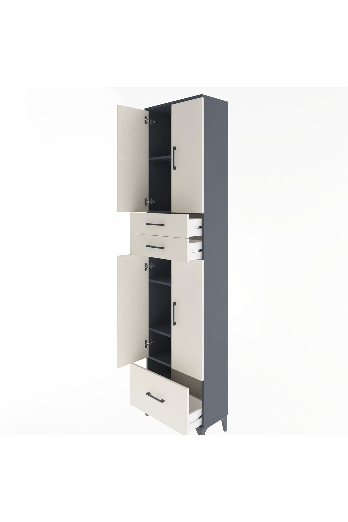 Arges Dolap 5 Raflı 3 Çekmeceli 4 Kapaklı 60x30x243 - S32M009V4A