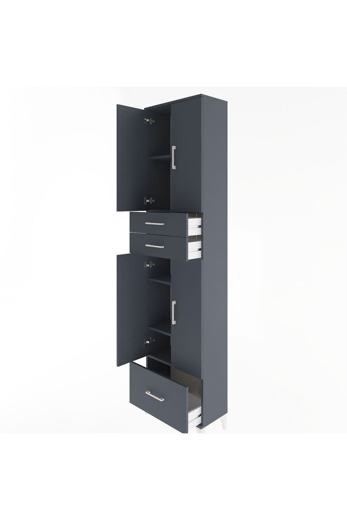 Arges Dolap 5 Raflı 3 Çekmeceli 4 Kapaklı 60x30x243 - S32M009V5A