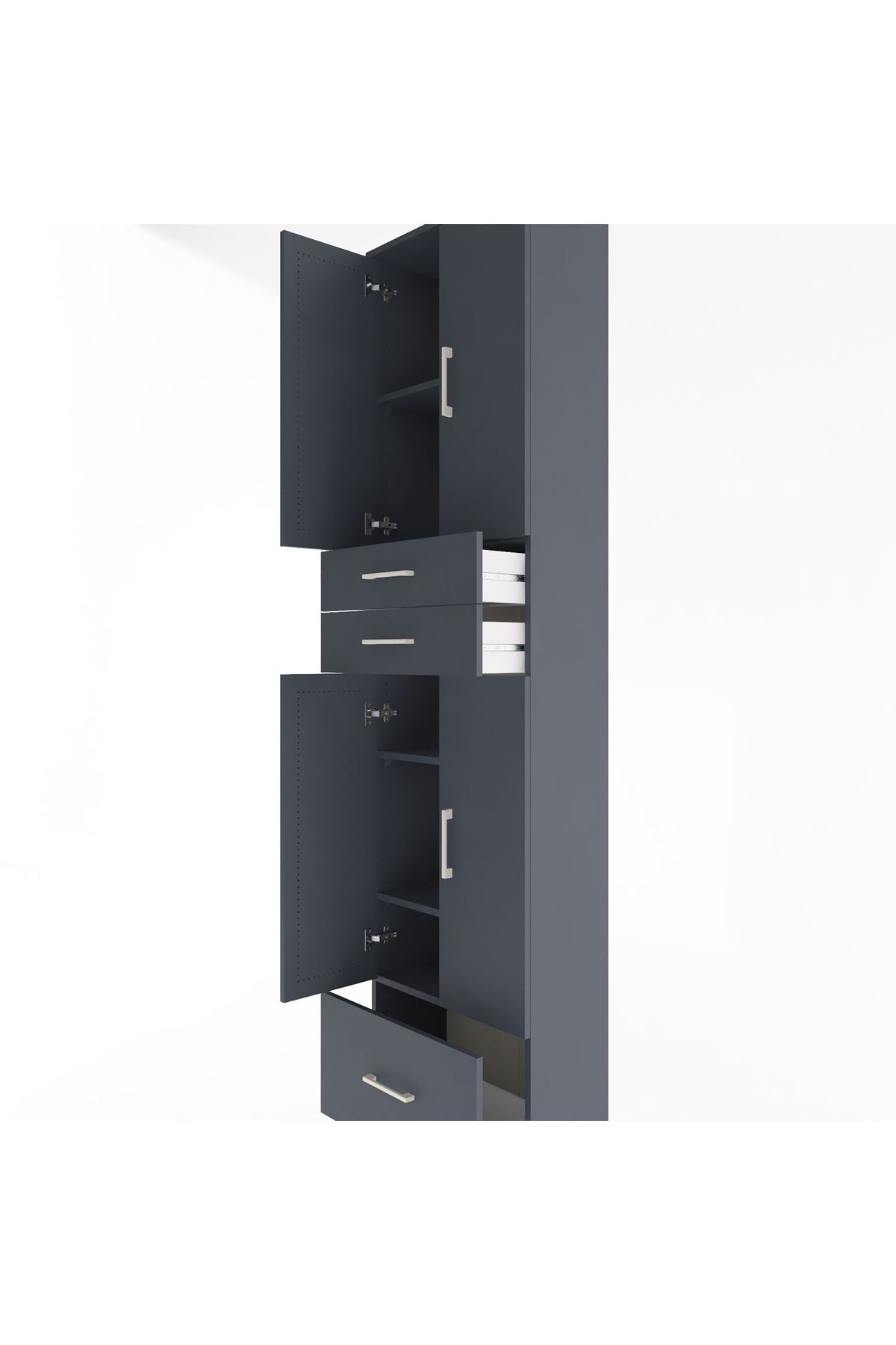 Arges Dolap 5 Raflı 3 Çekmeceli 4 Kapaklı 60x30x243 - S32M009V5A