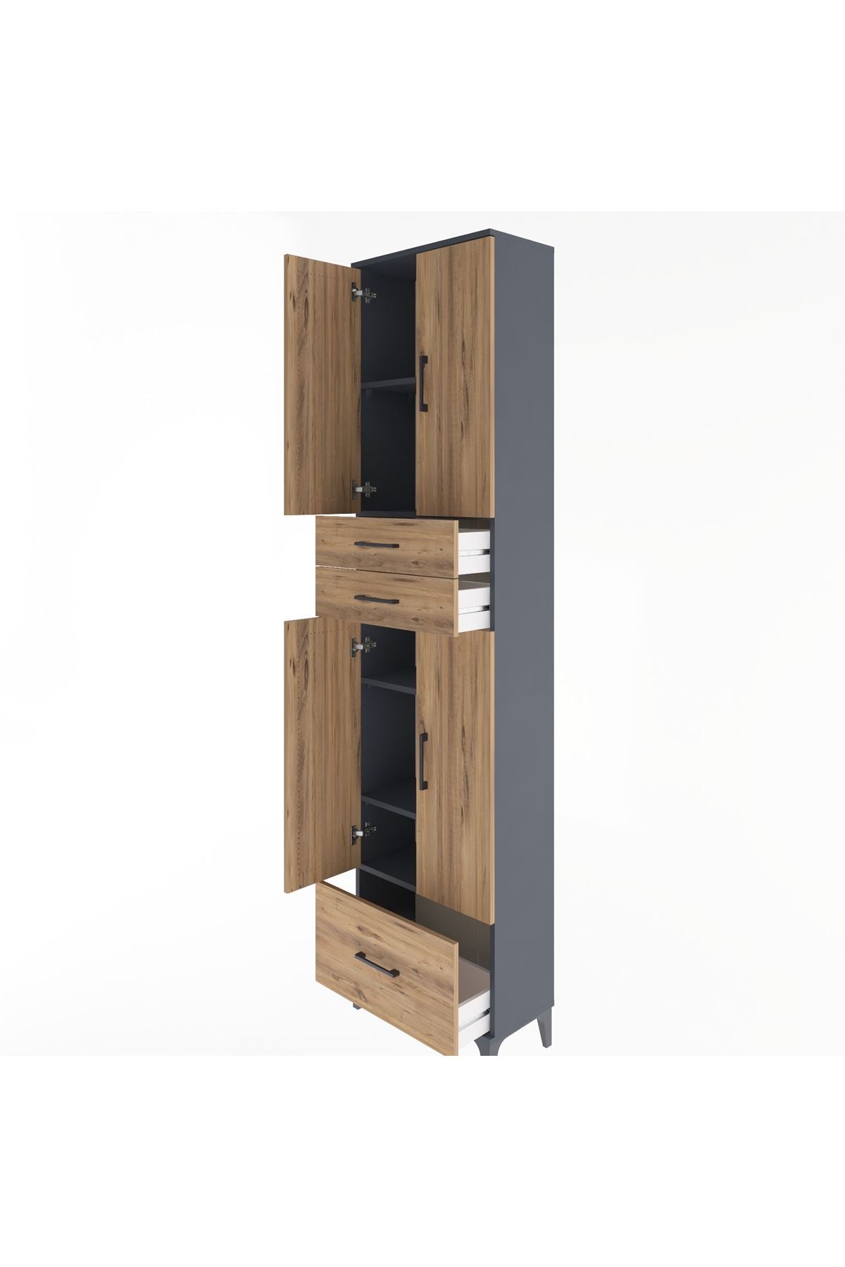 Arges Dolap 5 Raflı 3 Çekmeceli 4 Kapaklı 60x30x243 - S32M009V6A