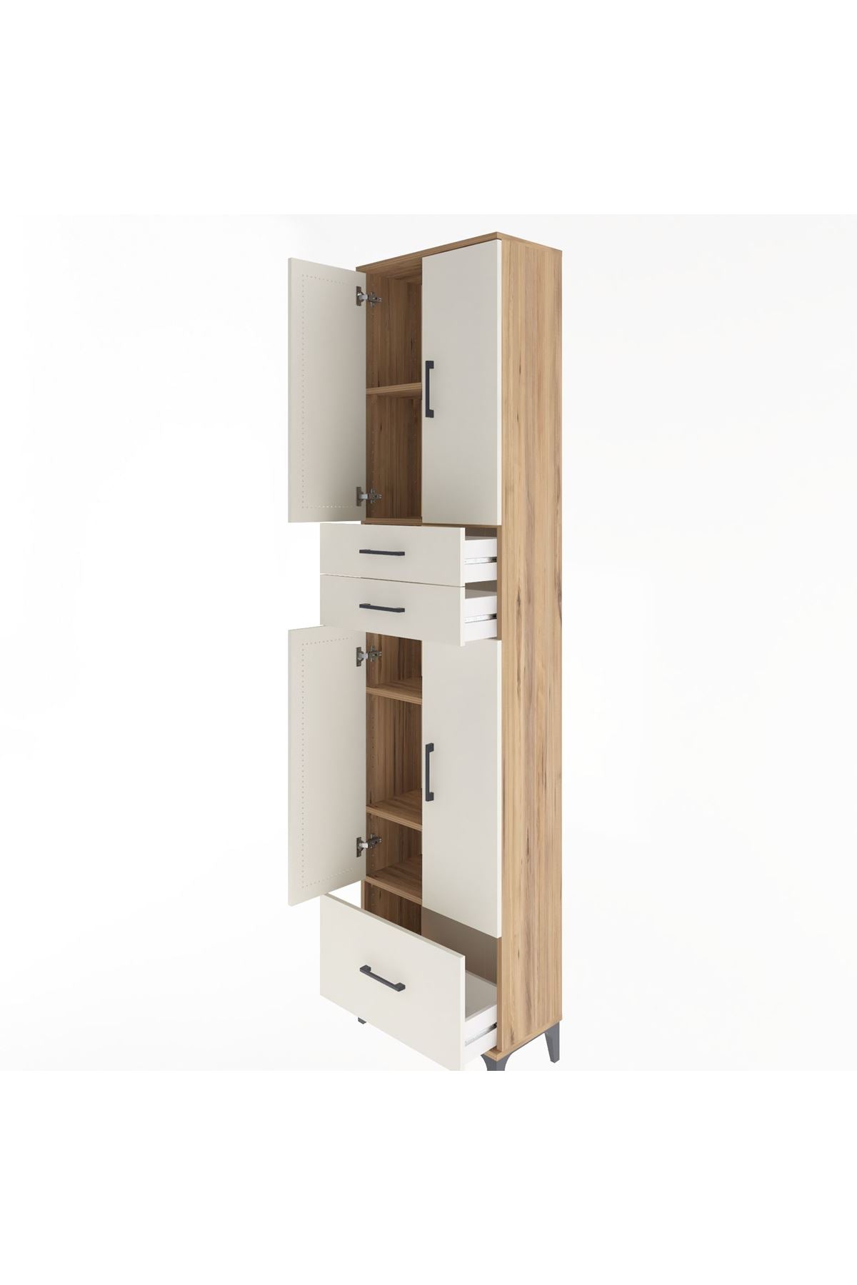 Arges Dolap 5 Raflı 3 Çekmeceli 4 Kapaklı 60x30x243 - S32M009V7A