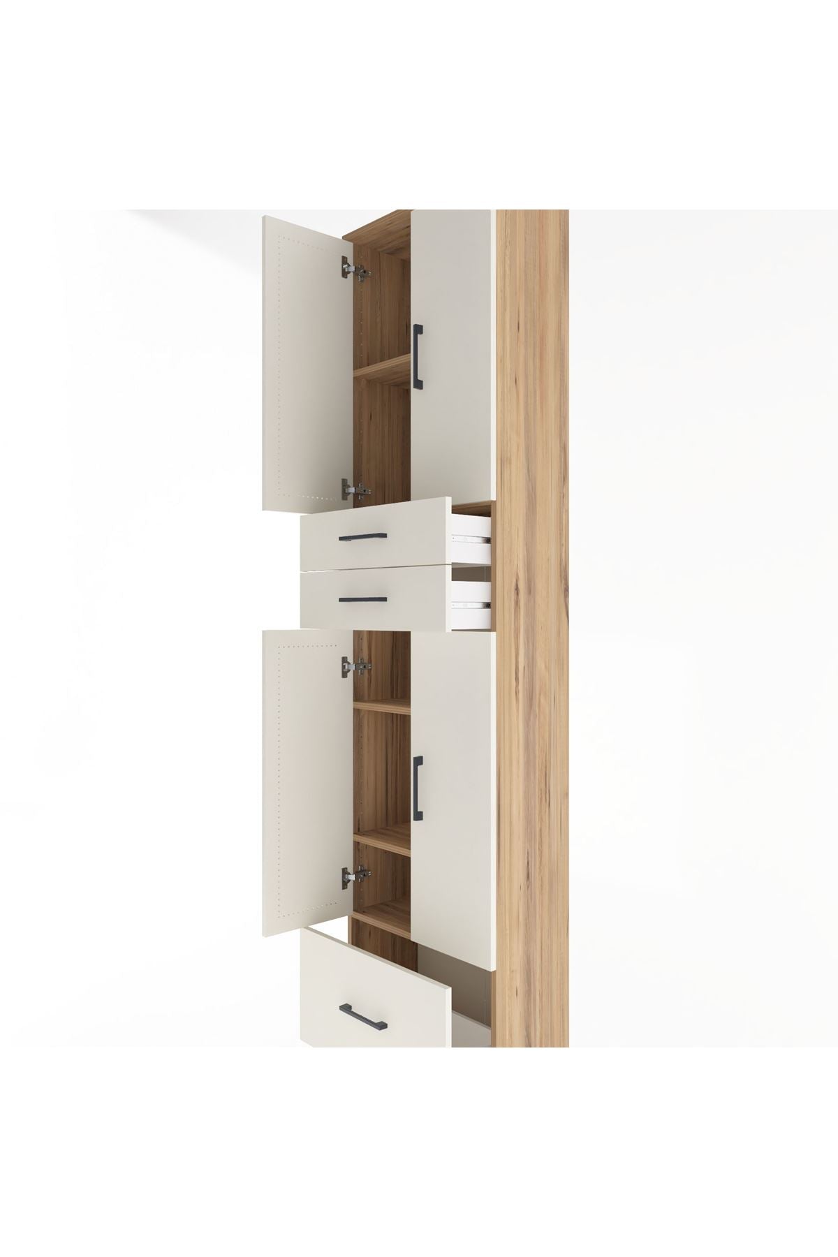 Arges Dolap 5 Raflı 3 Çekmeceli 4 Kapaklı 60x30x243 - S32M009V7A