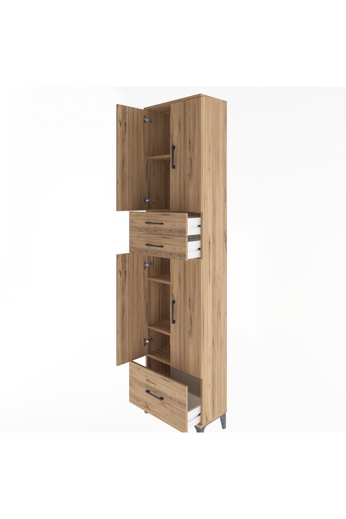 Arges Dolap 5 Raflı 3 Çekmeceli 4 Kapaklı 60x30x243 - S32M009V9A