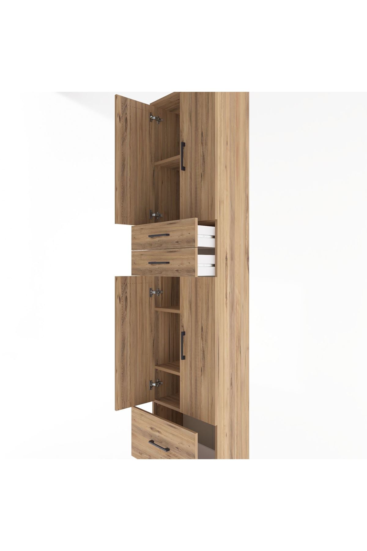 Arges Dolap 5 Raflı 3 Çekmeceli 4 Kapaklı 60x30x243 - S32M009V9A