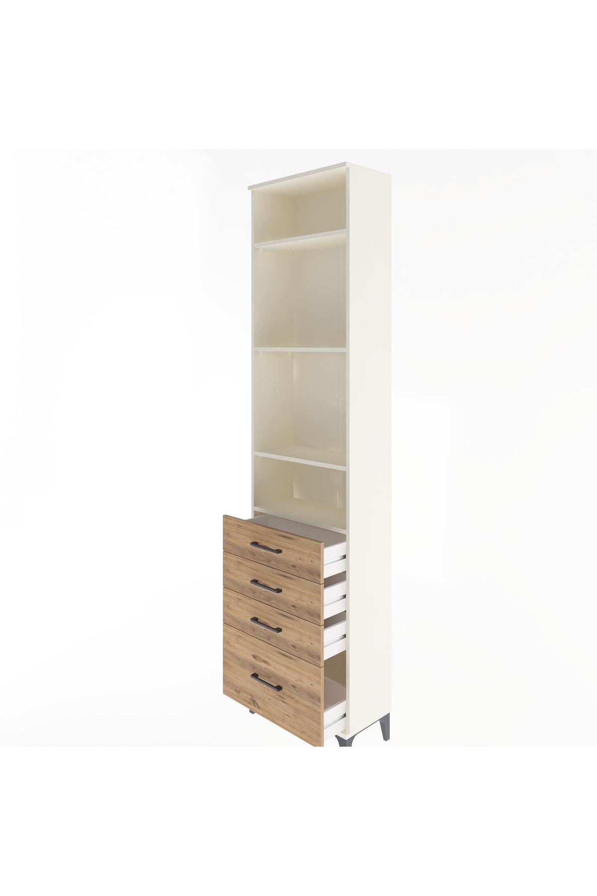 Arges Dolap 4 Raflı 4 Çekmeceli 60x30x243 - S32M010V3A